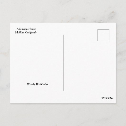 Adamson House #3 Briefkaart (Achterkant)