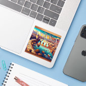 Adana Turkije 3 inch Vinyl Sticker (Laptop met iPhone)