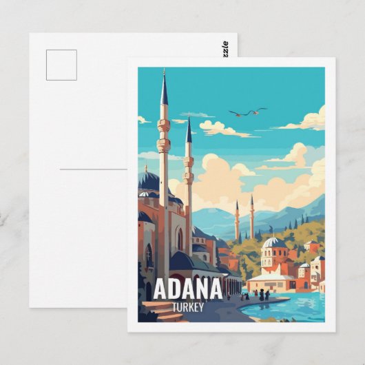 Adana Turkije Beroemde reisplekken Briefkaart (Voorkant / Achterkant)