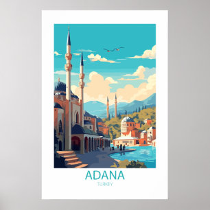 Adana Turkije Beroemde reisplekken Poster