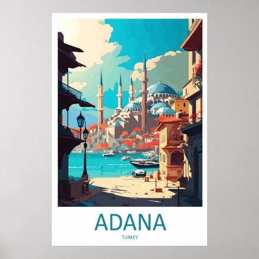 Adana Vintage Reisposter Ski Nationaal Park Poster (Voorkant)