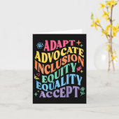 Adapt Advocate Inclusion Equity Equality Accepteer Kaart (Gele Bloem)