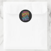 Adapt Advocate Inclusion Equity Equality Accepteer Ronde Sticker (Tas)
