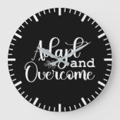 Adapt en Overwinnen Gym Hustle Succes Motivatie Grote Klok (Voorkant)