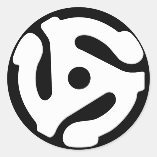Adapter van 45 rpm, wit ronde sticker (Voorkant)