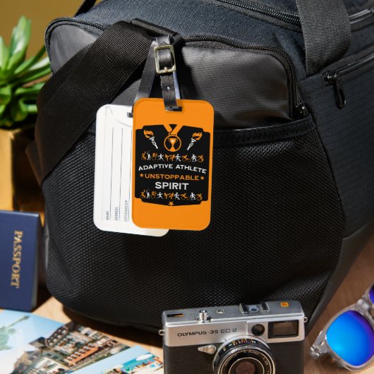 Adaptief gehandicaptensportcadeau bagagelabel (Voorkant & Achterkant)