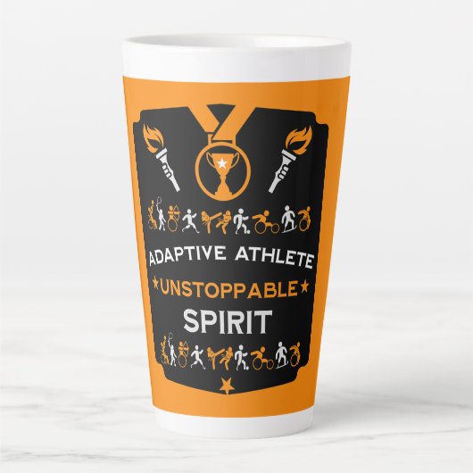 Adaptief gehandicaptensportcadeau latte mok (Voorkant)
