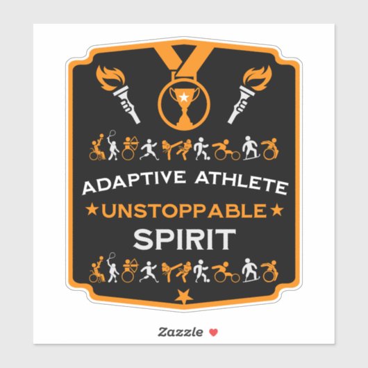 Adaptief gehandicaptensportcadeau sticker (Vel)