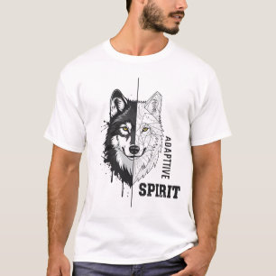 Adaptieve Spirit Wolf Modern Kunst T-Shirt
