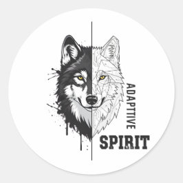 Adaptieve Spirit Wolf Ronde Sticker