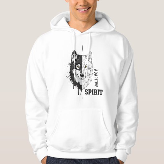 Adaptive Spirit Wolf Mannen Hoodie (Voorkant)