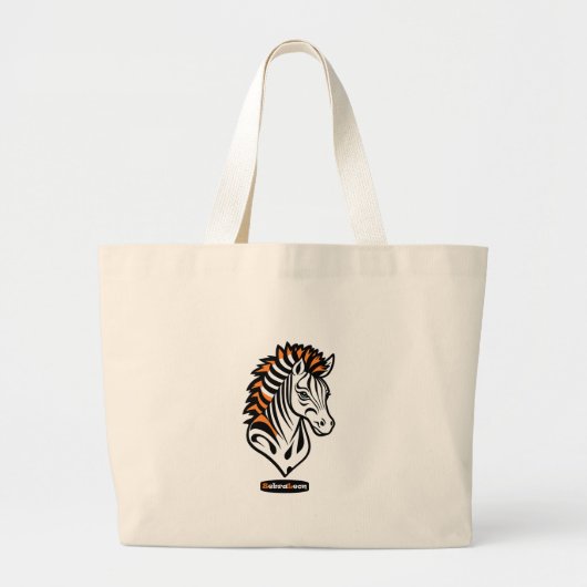 Adaptives ZebraLeon - Illustration mit Text Grote Tote Bag (Voorkant)