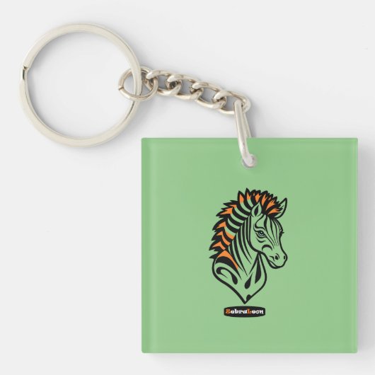 Adaptives ZebraLeon - Illustration mit Text Sleutelhanger (voorkant)