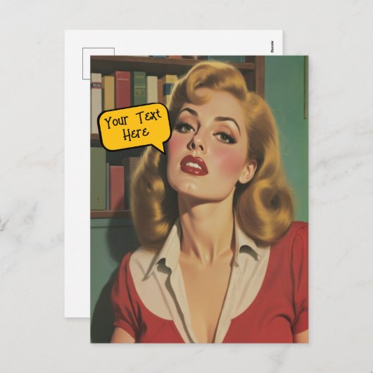 Add a Caption Retro Glamour Feestdagenkaart (Voorkant / Achterkant)