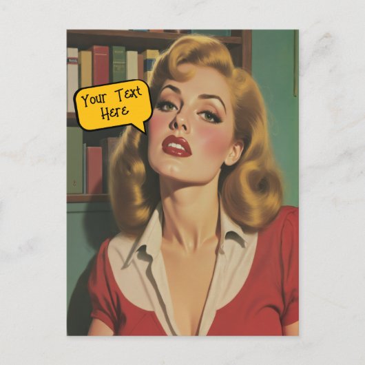 Add a Caption Retro Glamour Feestdagenkaart (Voorkant)