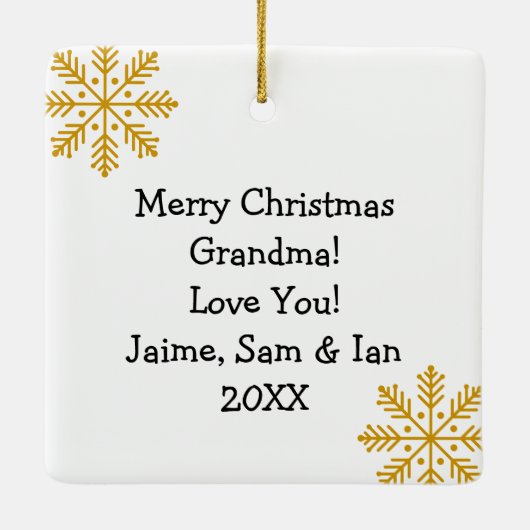 Add a Family Photo to this Personalized Christmas Keramisch Ornament (Achterkant)