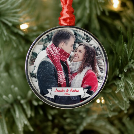 Add-a-foto - kerstversiering - Premium Round Metalen Ornament (Boom)