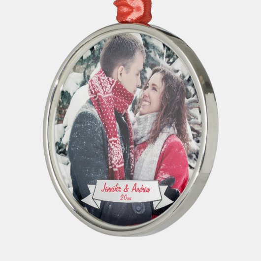 Add-a-foto - kerstversiering - Premium Round Metalen Ornament (Links)