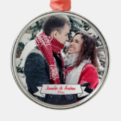 Add-a-foto - kerstversiering - Premium Round Metalen Ornament (Voorkant)