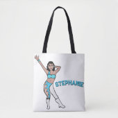 Add A Name Aqua Swirl #2 Tote Bag (Voorkant)