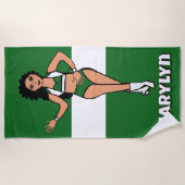 Add A Name  Beach Towel Green /White Strandlaken (Voorkant)