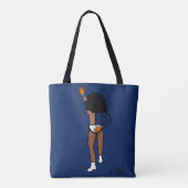 Add a Name Dancer Orange Navy #1 Tote Bag (Achterkant)