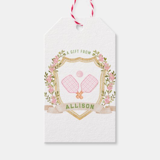 Add-a-Name Preppy Pickle Ball Gepersonaliseerd Cadeaulabel (Voorkant)