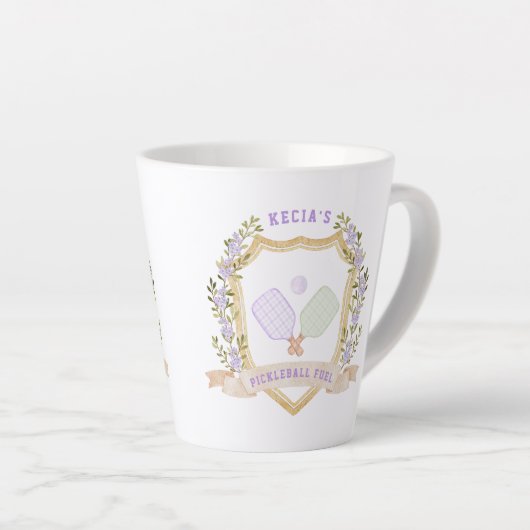 Add-a-Name Preppy Pickleball Latte Mok (Rechterhoek)