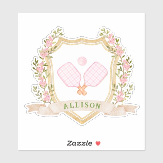Add-a-Name Preppy Pickleball Sticker (Vel)