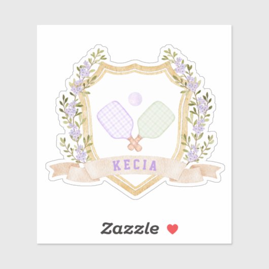 Add-a-Name Preppy Pickleball Sticker (Vel)