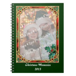 Add-A-Photo Glas in lood Lijst met Holly Leaves Notitieboek