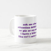 ADD ADHD Funny Quote - Paars Koffiemok (Voorkant links)