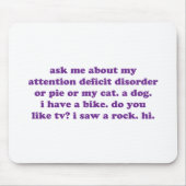 ADD ADHD Funny Quote - Paars Muismat (Voorkant)
