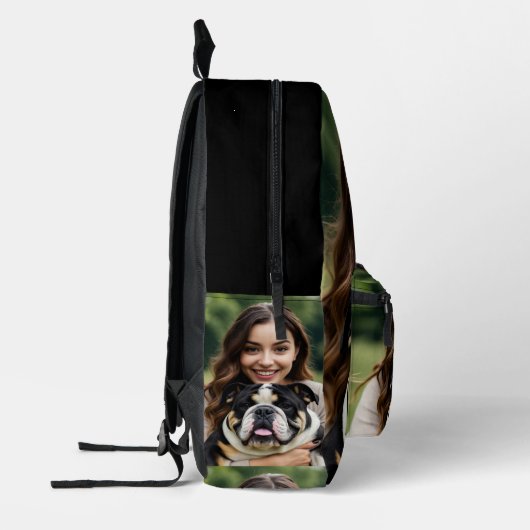 Add Bulldog Photo Personalize Customize Bedrukte Rugzak (Links)