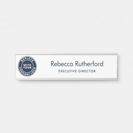 Add Business Logo Employee Name Professional Role Deurbordje (Voorkant)