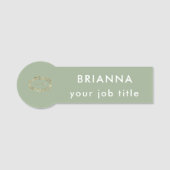 Add Business Logo Modern Sage Green Professional Naamplaatje (Voorkant)