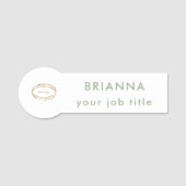 Add Business Logo Modern Sage Green Professional Naamplaatje (Voorkant)