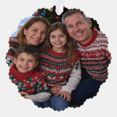 Add Christmas Family Photo Customize Ornament Kaart (Achterkant)