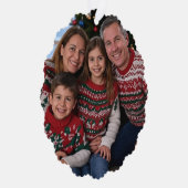 Add Christmas Family Photo Customize Ornament Kaart (Rechts)