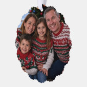 Add Christmas Family Photo Customize Ornament Kaart (Links)