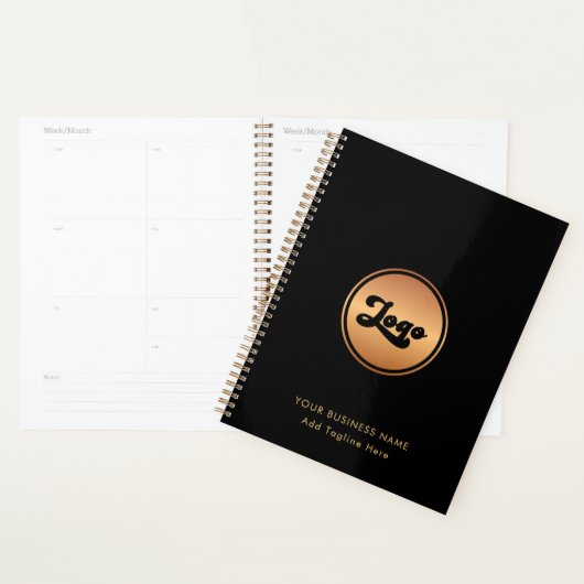 Add Custom Gold Business Logo Tekst Bedrijf 2024 Planner (Display)