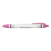 Add custom name stars yellow purple zwarte inkt pen (Bovenkant)