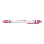 Add custom name stars yellow purple zwarte inkt pen (Bodem)