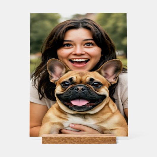 Add French Bulldog Photo Personalize Acryl Bord (Voorkant)