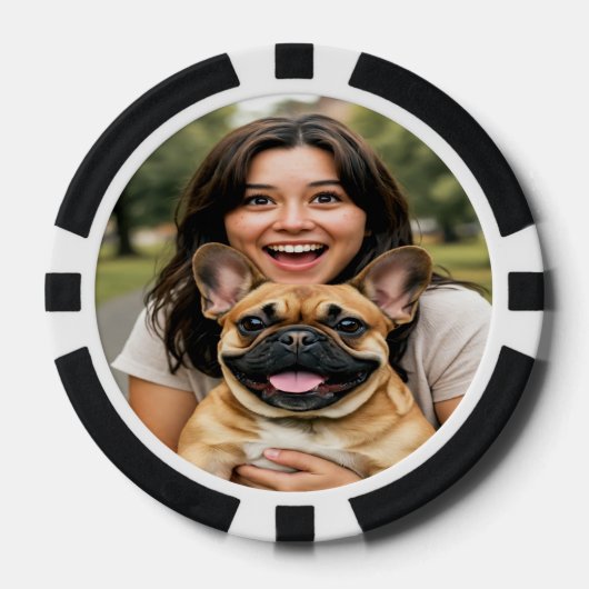 Add French Bulldog Photo Personalize Poker Chips (Voorkant)