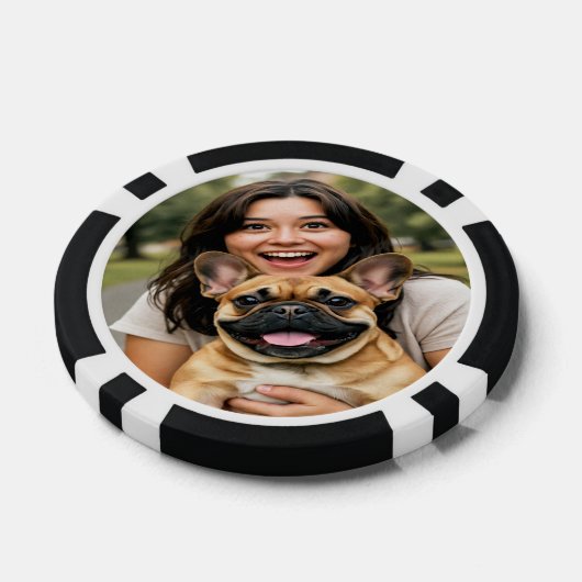Add French Bulldog Photo Personalize Poker Chips (Enkel)