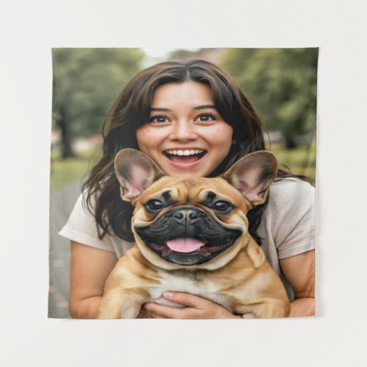 Add French Bulldog Photo Personalize Wandkleed (Voorkant)