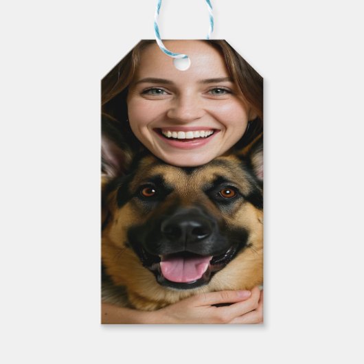 Add German Shepherd Photo Personalize Cadeaulabel (Voorkant)