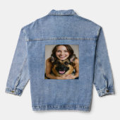 Add German Shepherd Photo Personalize Denim Jacket (Achterkant)