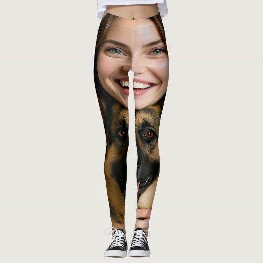 Add German Shepherd Photo Personalize Leggings (Voorkant)